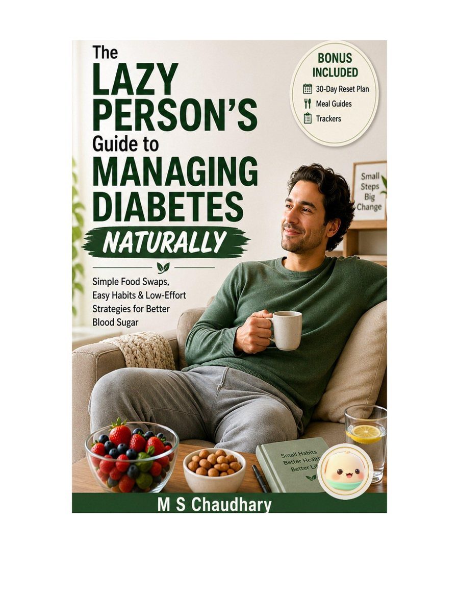 The Lazy Person's Guide to Managing Diabetes Naturally | Interactive PDF, Habit Tracker, Meal Plan (Digital Download) | cover
